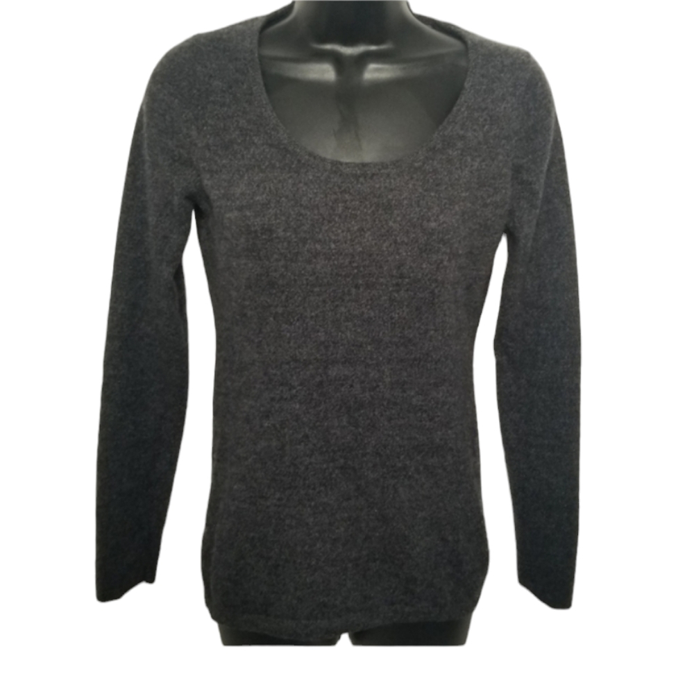 Quinn Cashmere Sweater Size Medium Roundneck Black Gray